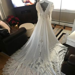 Custom detailed Ivory wedding gown with sequins